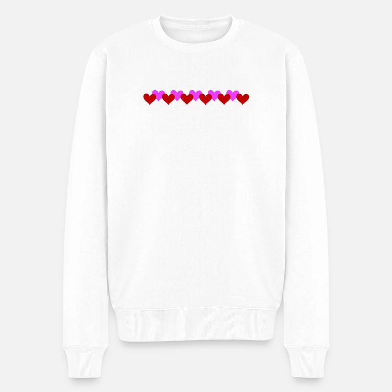 Herzen Linie Symbol Liebe - Männer Premium Bio Pullover - Weiß
