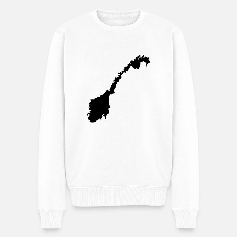 norway map - Pull Premium bio Homme - blanc