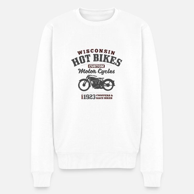 Wisconsin Hot Bikes - Pull Premium bio Homme - blanc