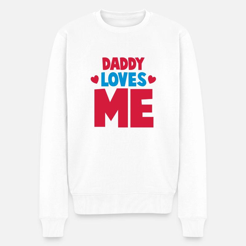 DADDY liebt mich! mit niedlichen kleinen Liebe - Männer Premium Bio Pullover - Weiß