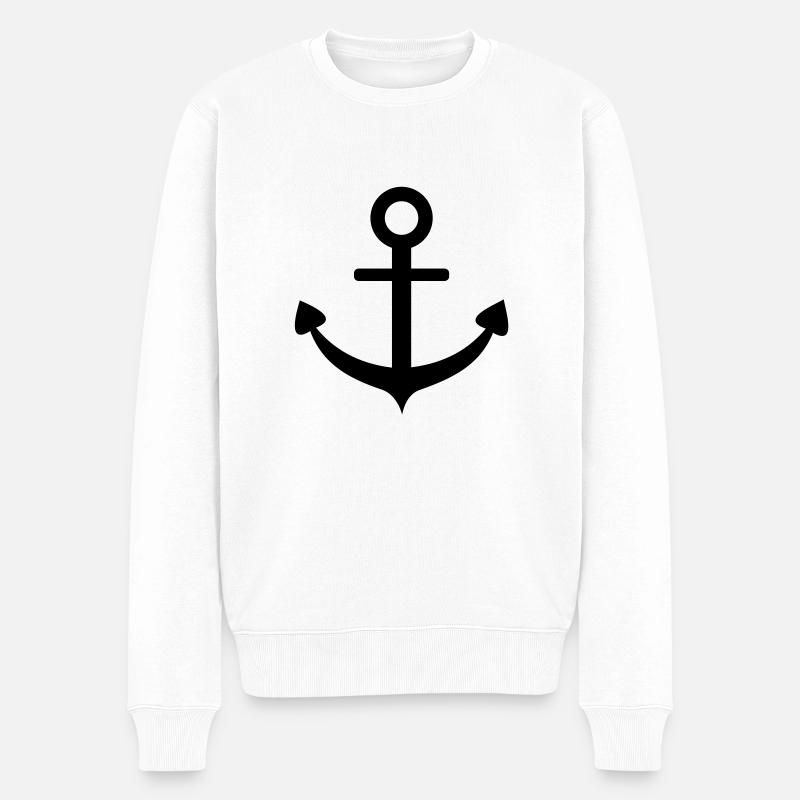 Anker - Männer Premium Bio Pullover - Weiß