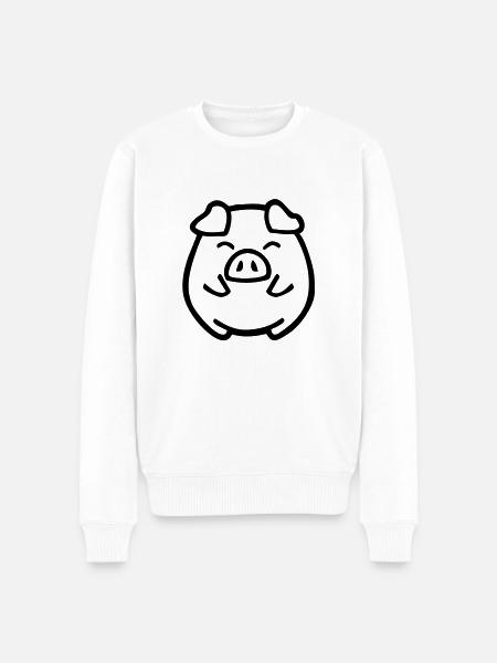 cute pig - Men's Premium Organic Jumper - white