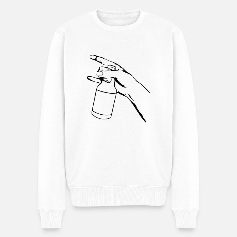 Heavy Metal Bier - Männer Premium Bio Pullover - Weiß