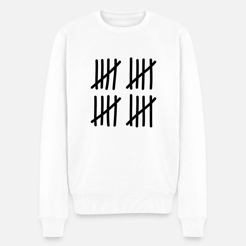 20_striche_f1 - Männer Premium Bio Pullover - Weiß