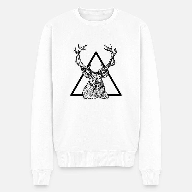 Cerf - Pull Premium bio Homme - blanc