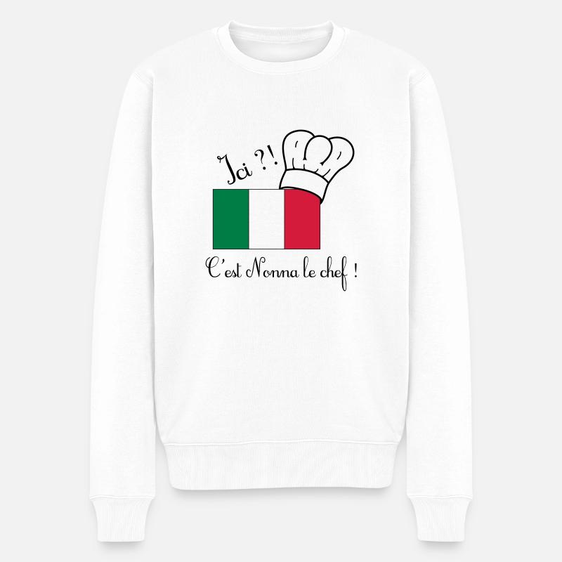Ici ?! C'est Nonna le chef ! - Pull Premium bio Homme - blanc