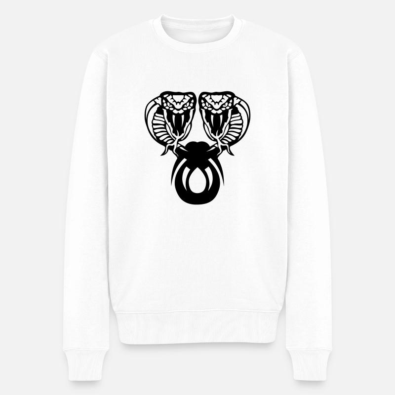 serpent cobra double tete - Pull Premium bio Homme - blanc
