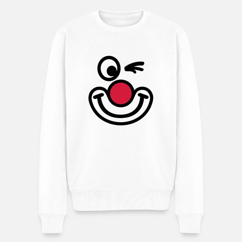 Clown - Männer Premium Bio Pullover - Weiß
