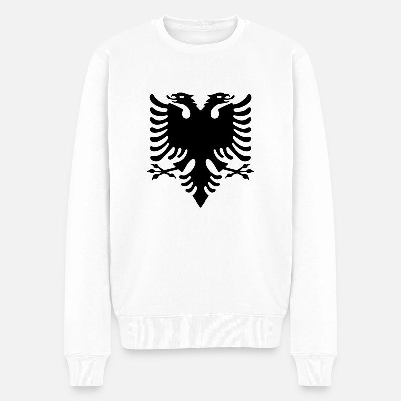 Adler - Männer Premium Bio Pullover - Weiß