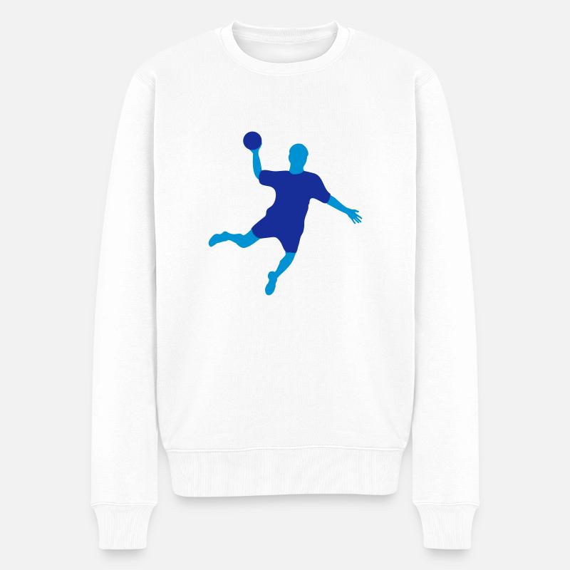 Handball - Männer Premium Bio Pullover - Weiß