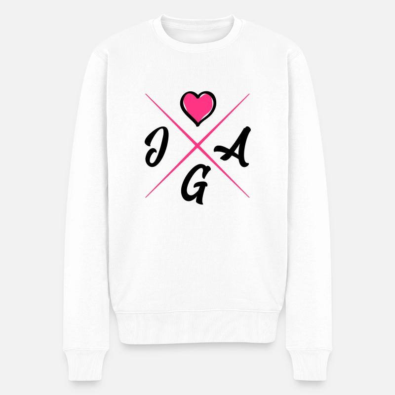 jga design herz - Männer Premium Bio Pullover - Weiß