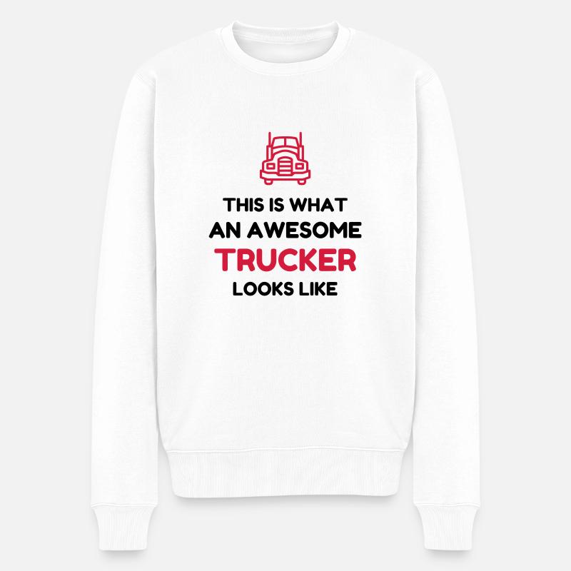 Routier / Chauffeur Poids-lourd / Camion / - Pull Premium bio Homme - blanc