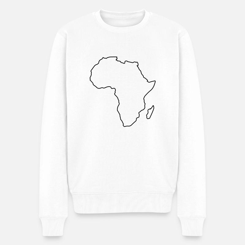 africa silhouette - Männer Premium Bio Pullover - Weiß