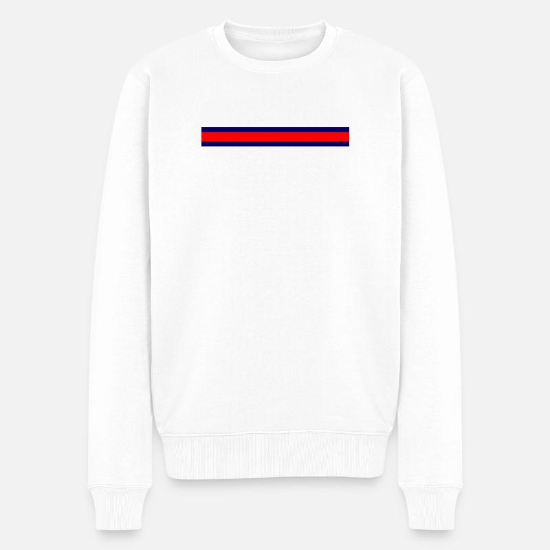 Kühler Minimalismus Farbexplosion - Männer Premium Bio Pullover - Weiß