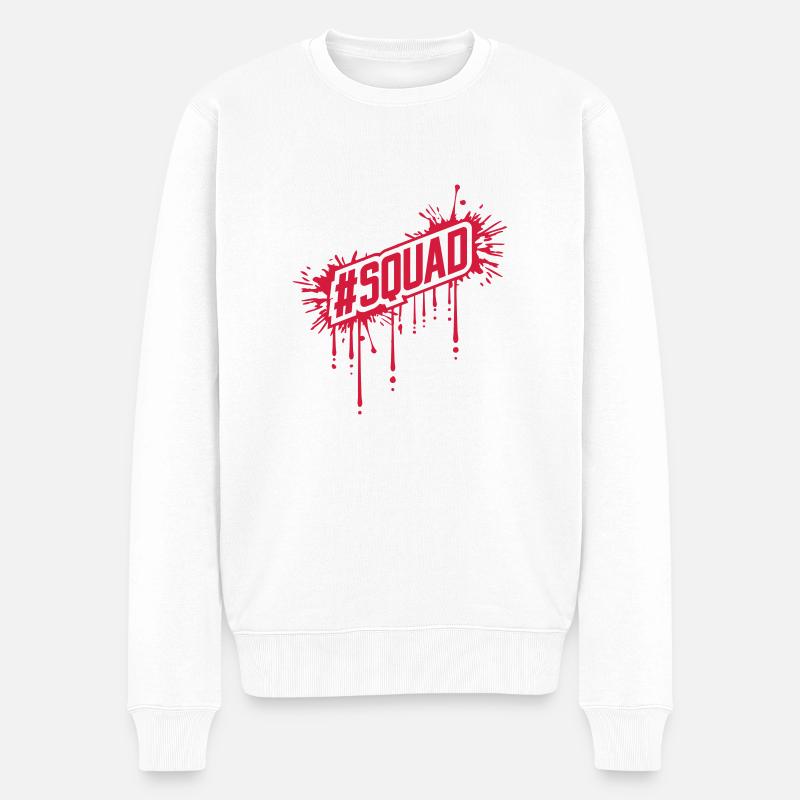 Blut Tropfen SQUAD - Männer Premium Bio Pullover - Weiß