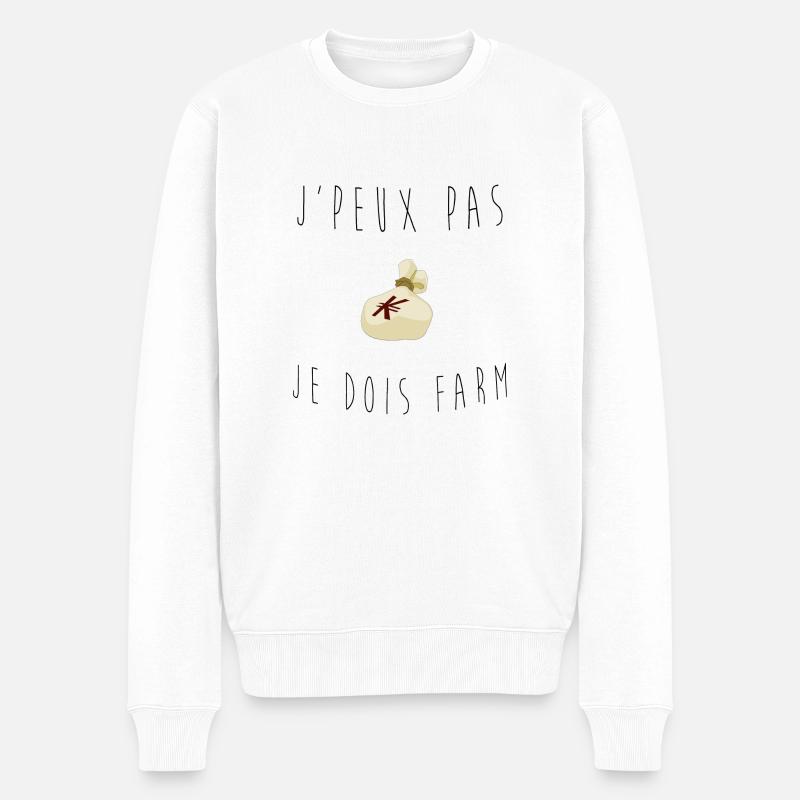 j'peux pas je dois farm - Pull Premium bio Homme - blanc