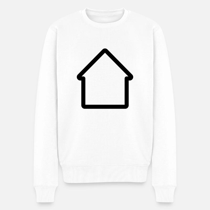Haus/Home-Symbolsymbol - Männer Premium Bio Pullover - Weiß