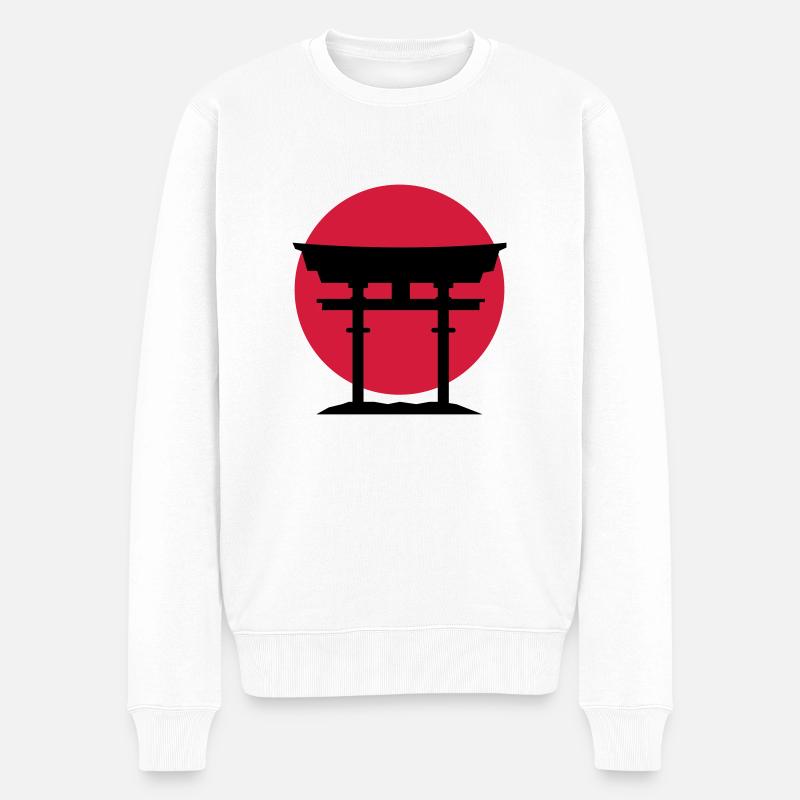 japan gate - Männer Premium Bio Pullover - Weiß