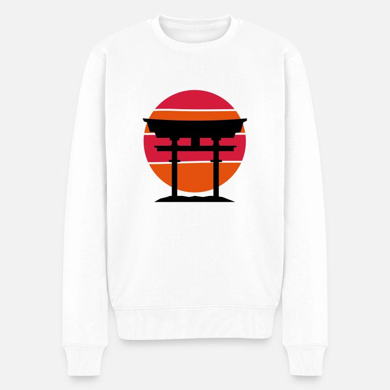 japan gate - Männer Premium Bio Pullover - Weiß