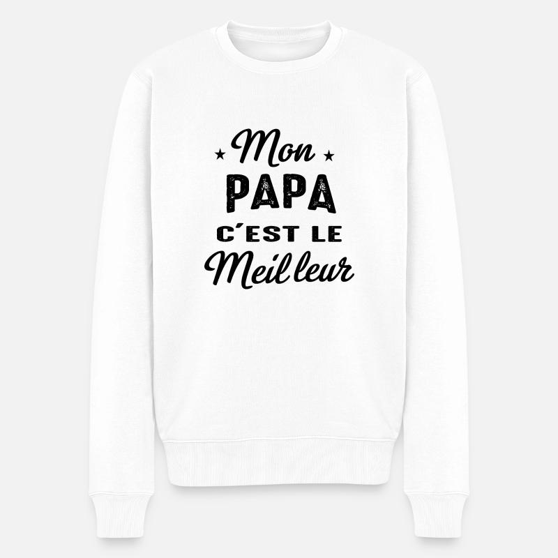 mon papa c'est le meilleur - Pull Premium bio Homme - blanc