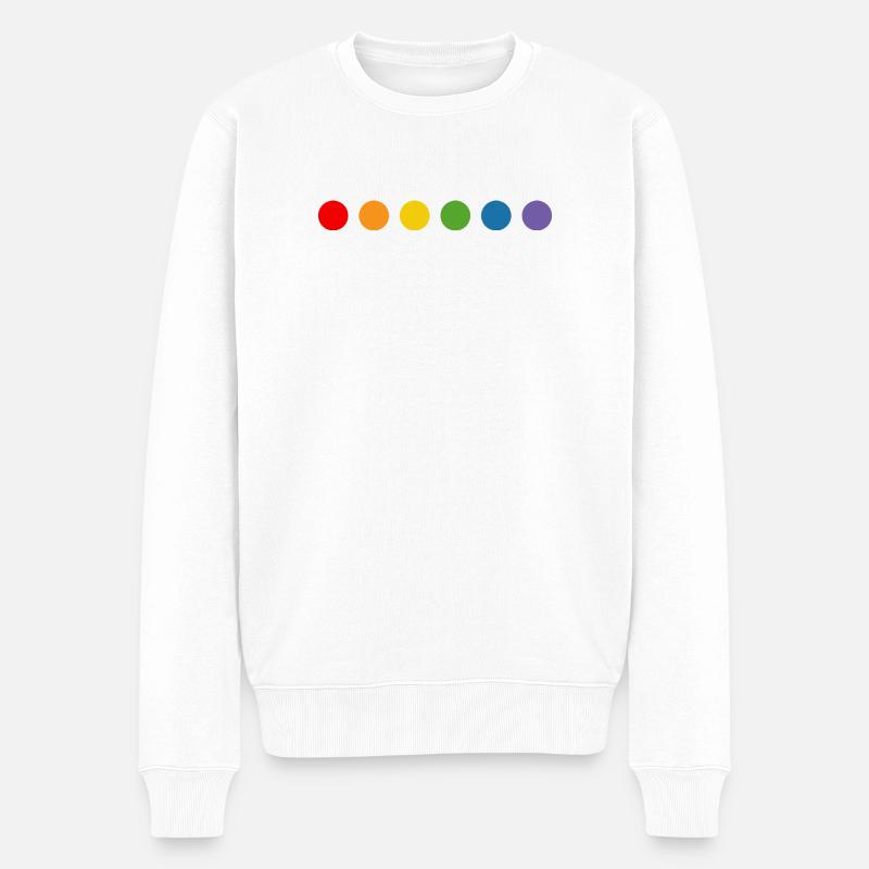 boules arc-en-ciel LGBT lgbtqi queer lgbt csd tshirt - Pull Premium bio Homme - blanc