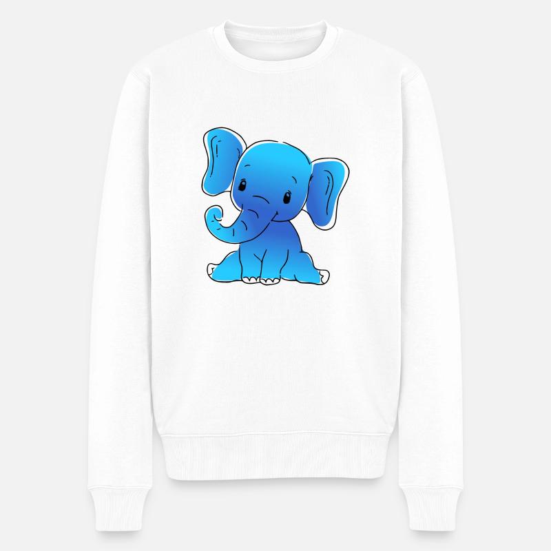 bébé éléphant bleu - Pull Premium bio Homme - blanc