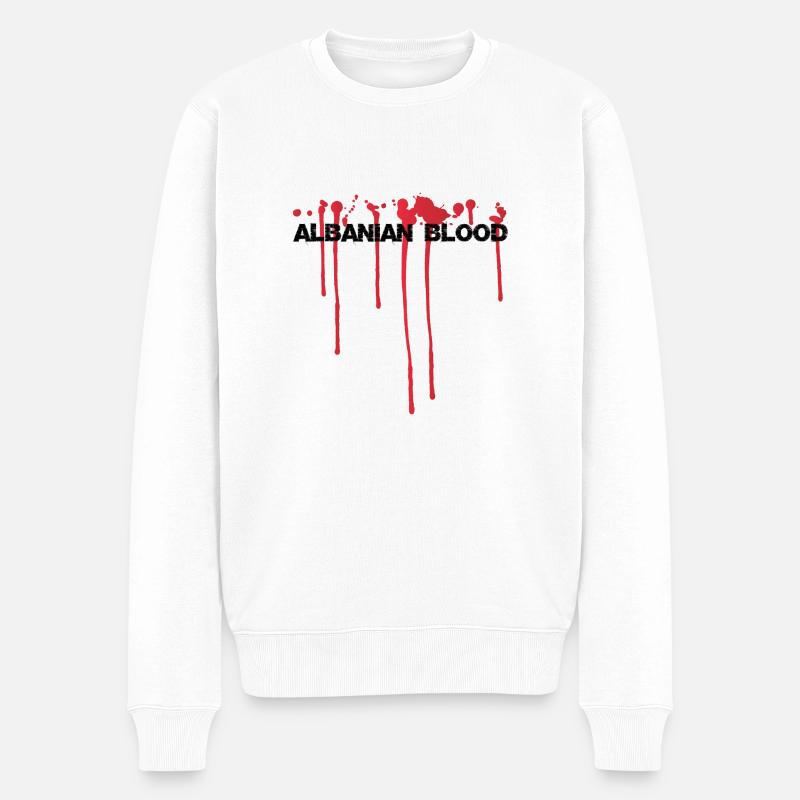 Albanian Blood - Männer Premium Bio Pullover - Weiß