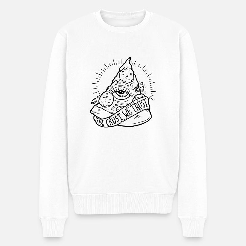 PIZZA LIEBE - Männer Premium Bio Pullover - Weiß