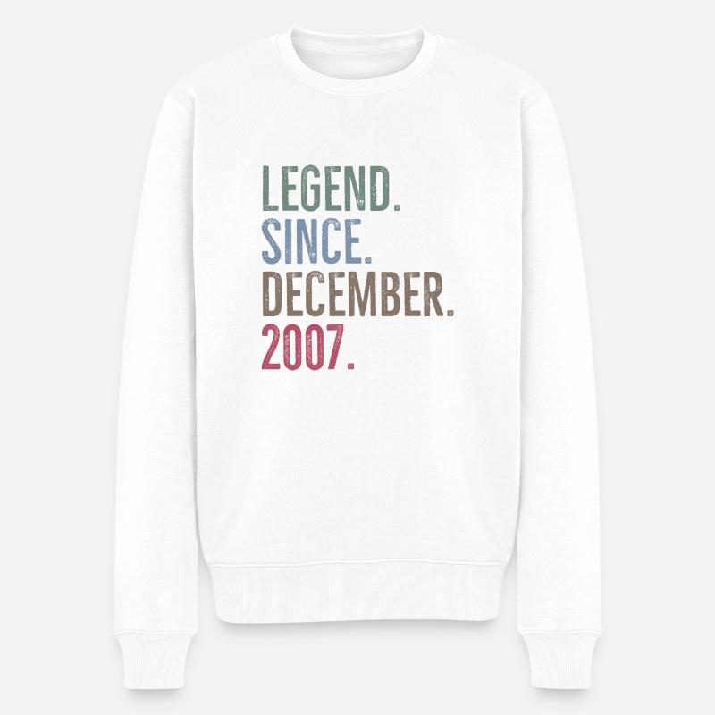 Legende seit Dezember 2007 - Männer Premium Bio Pullover - Weiß