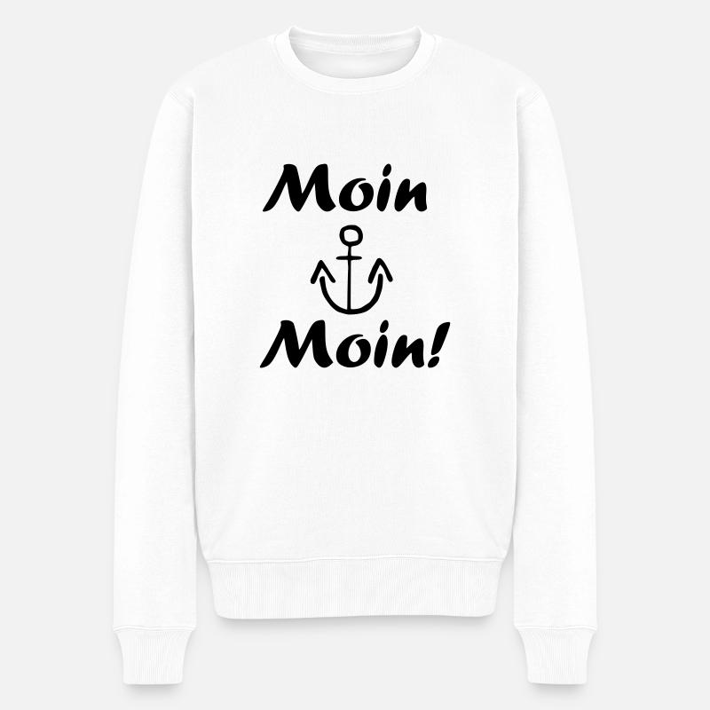 Moin Moin - Männer Premium Bio Pullover - Weiß