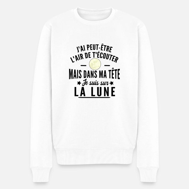 je suis sur la lune - Pull Premium bio Homme - blanc