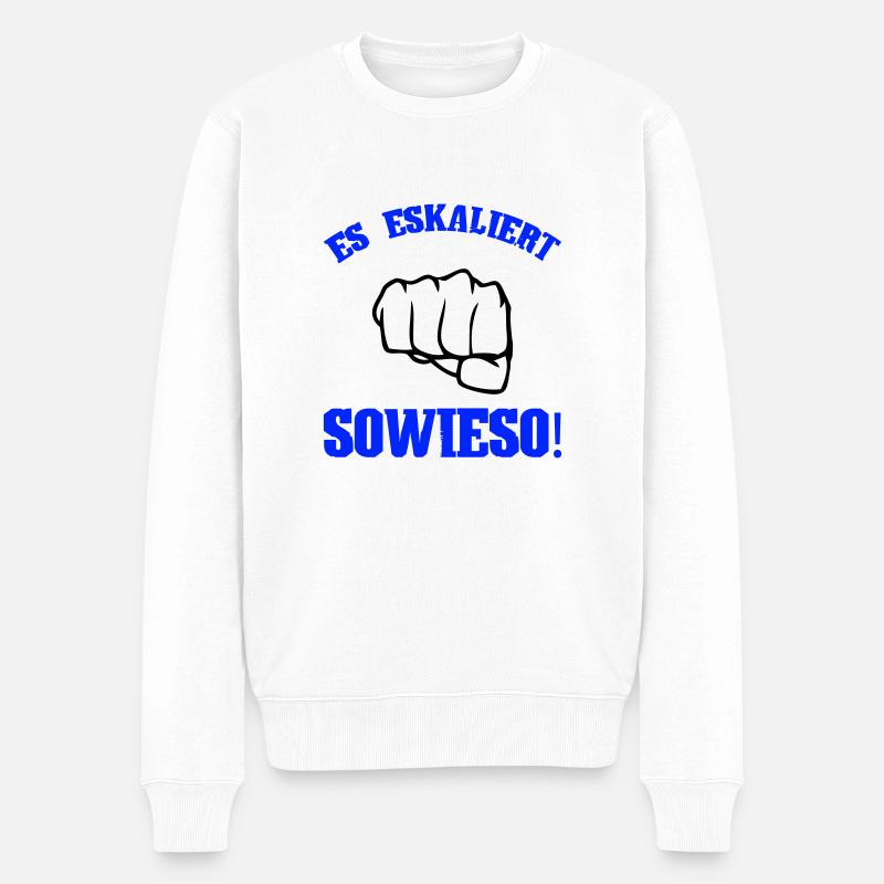 Es Eskaliert Sowieso - Männer Premium Bio Pullover - Weiß