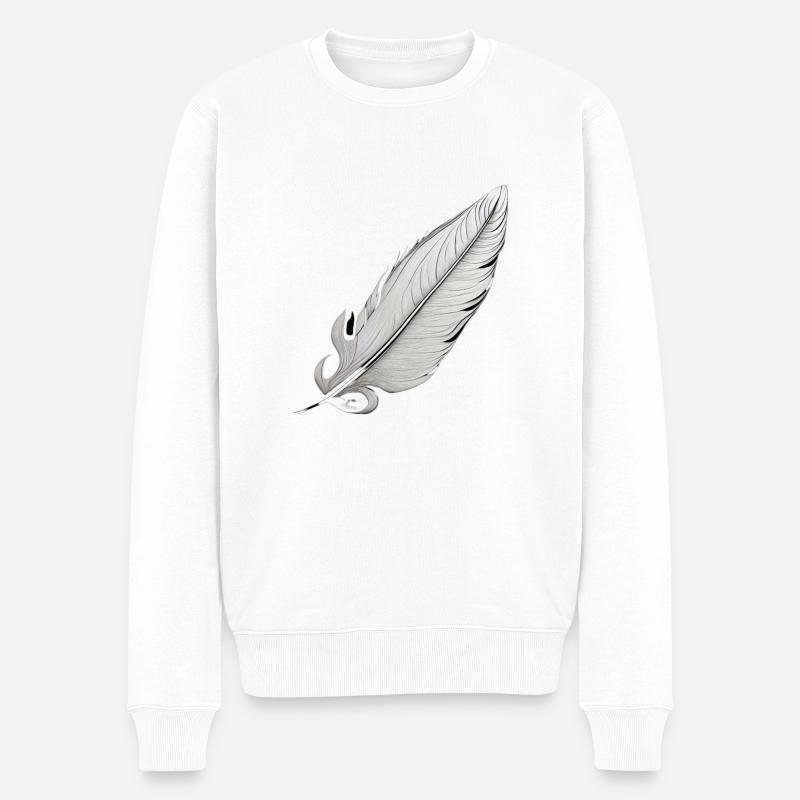 Federleicht soll es sein - Männer Premium Bio Pullover - Weiß