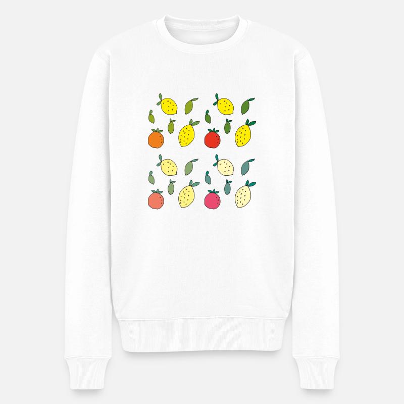 zitrusfrüchte vielfalt - Männer Premium Bio Pullover - Weiß