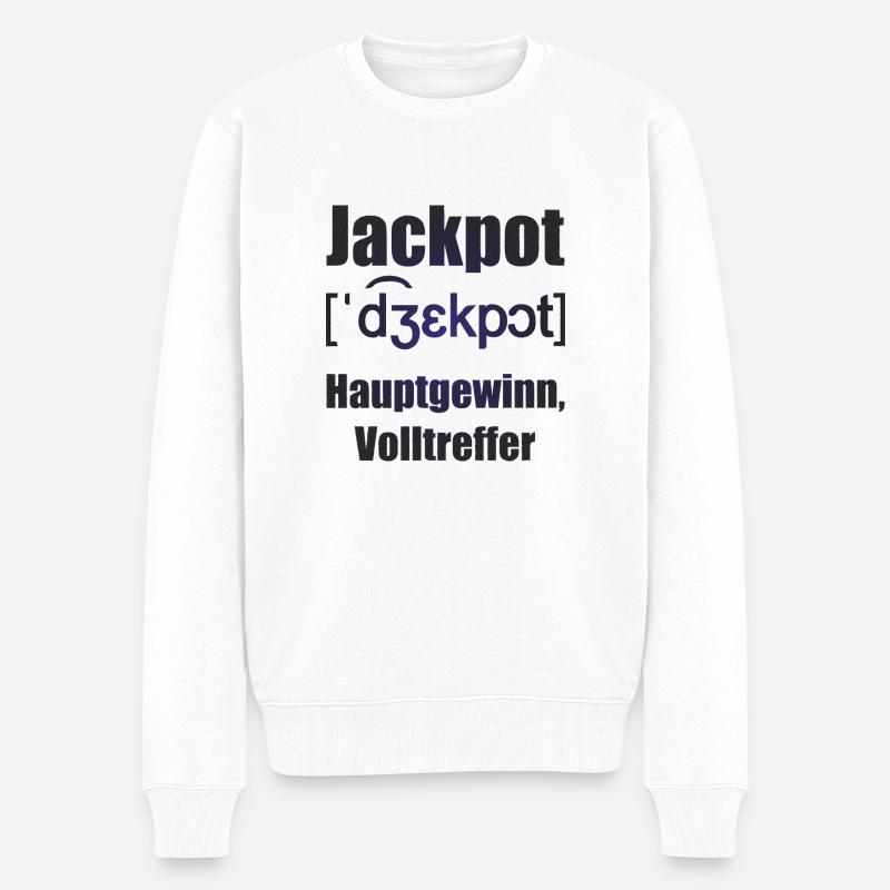 jackpot 4 - Männer Premium Bio Pullover - Weiß