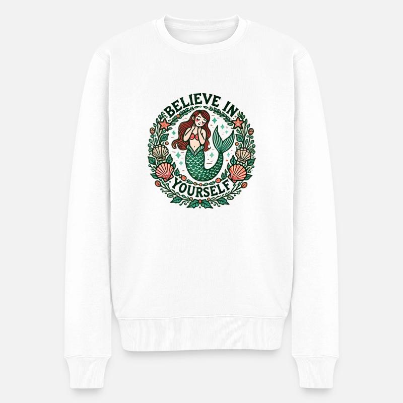 Croyez en vous Sirène - Pull Premium bio Homme - blanc