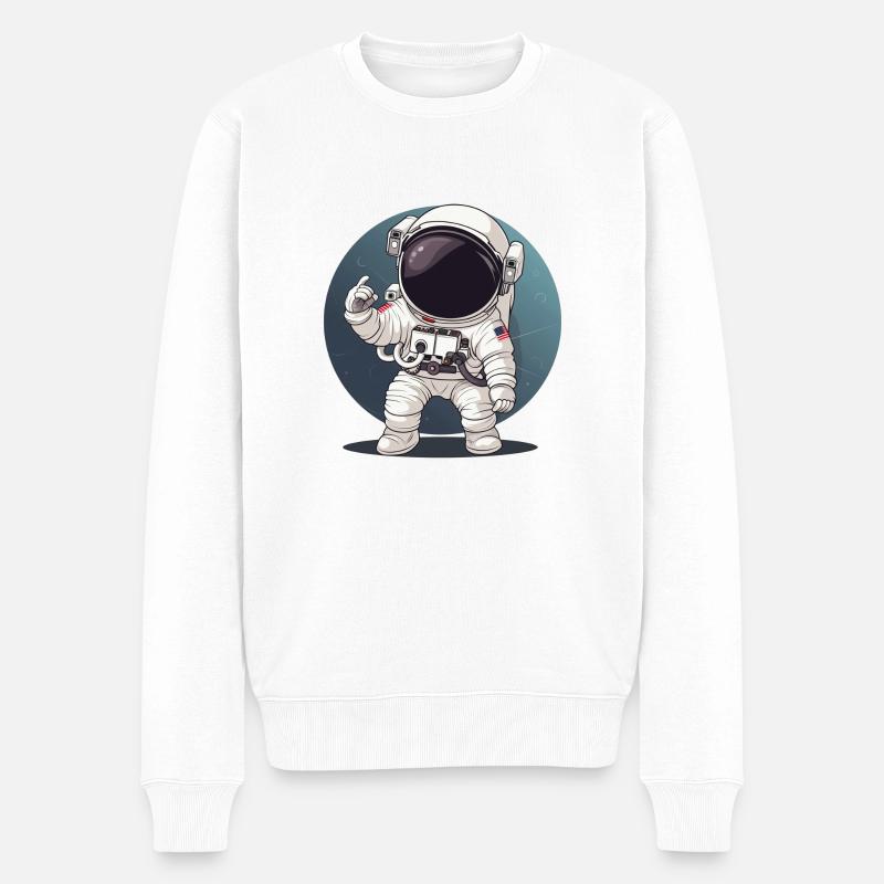 MARS G VIBE ASTRONAUT - Männer Premium Bio Pullover - Weiß