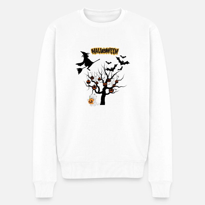 Happy Halloween - Männer Premium Bio Pullover - Weiß