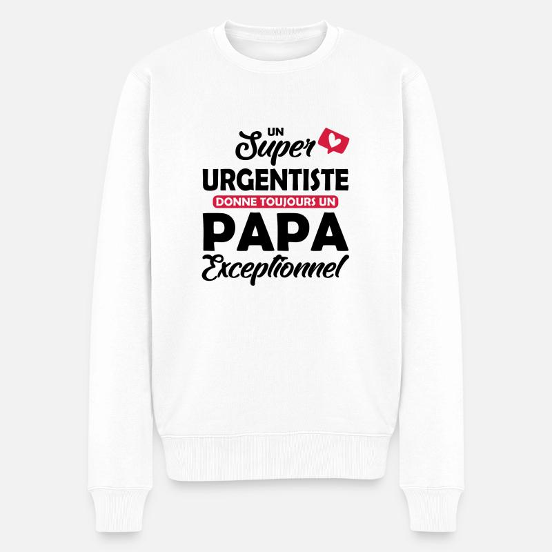 papa et urgentiste / papa exceptionnel - Pull Premium bio Homme - blanc