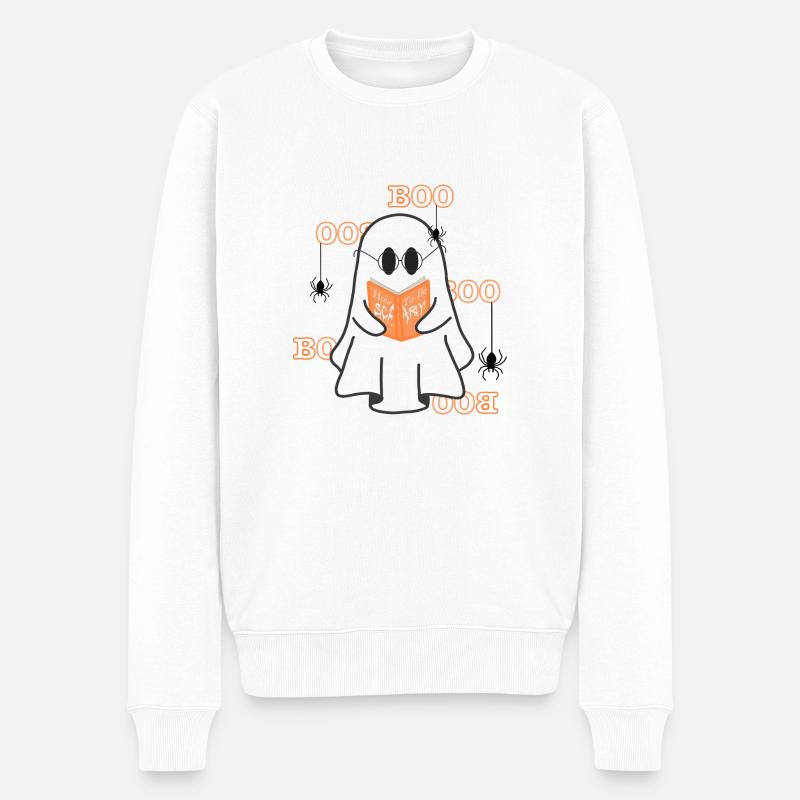 Lese Geist - Männer Premium Bio Pullover - Weiß