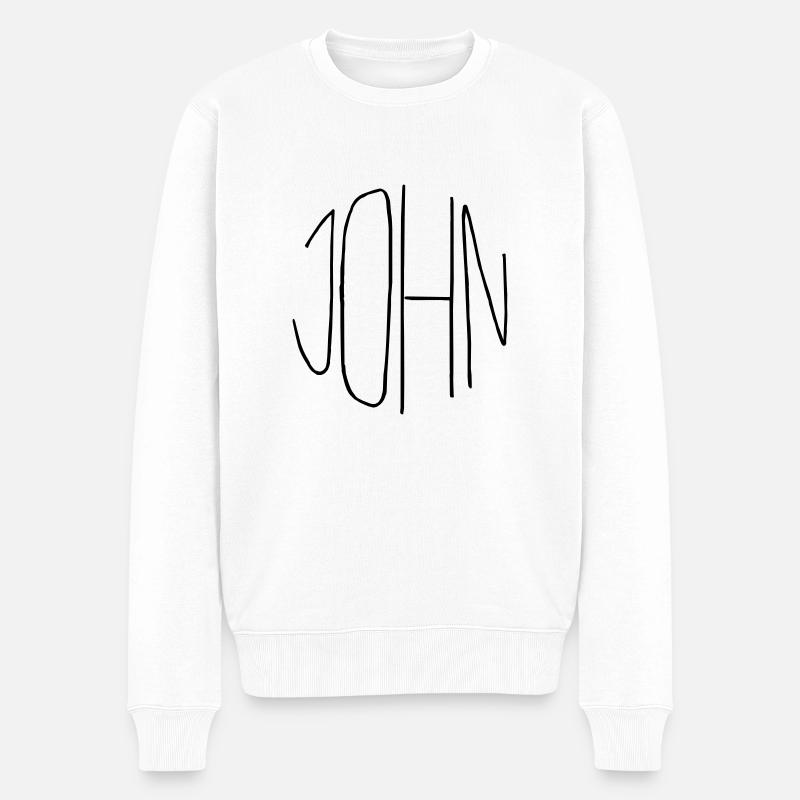 John - Männer Premium Bio Pullover - Weiß