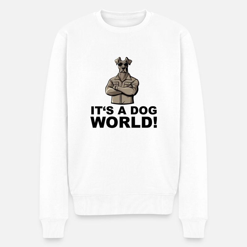 Bande dessinée de chien - Pull Premium bio Homme - blanc