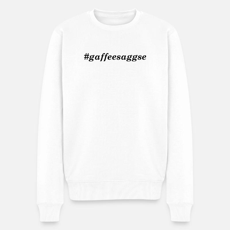 Sachsenliebe gaffeesaggse - Männer Premium Bio Pullover - Weiß