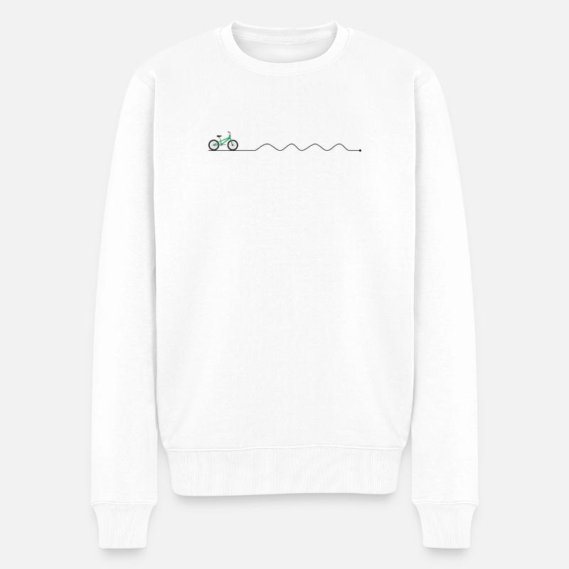 Silhouette de vélo Emerald Trek - Pull Premium bio Homme - blanc