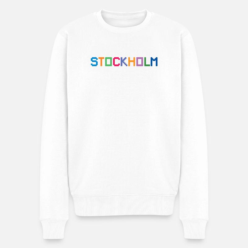 STOCKHOLM Sweden Schweden - Männer Premium Bio Pullover - Weiß