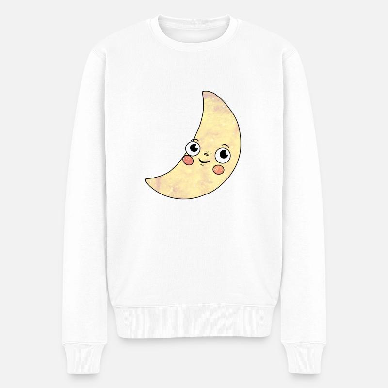 Kosmischer Mond - Männer Premium Bio Pullover - Weiß