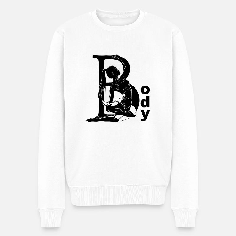 Körper anmutig - Männer Premium Bio Pullover - Weiß