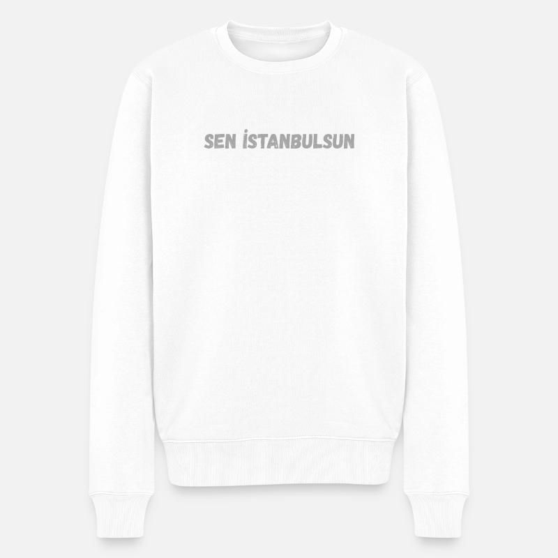 Istanbul - Männer Premium Bio Pullover - Weiß