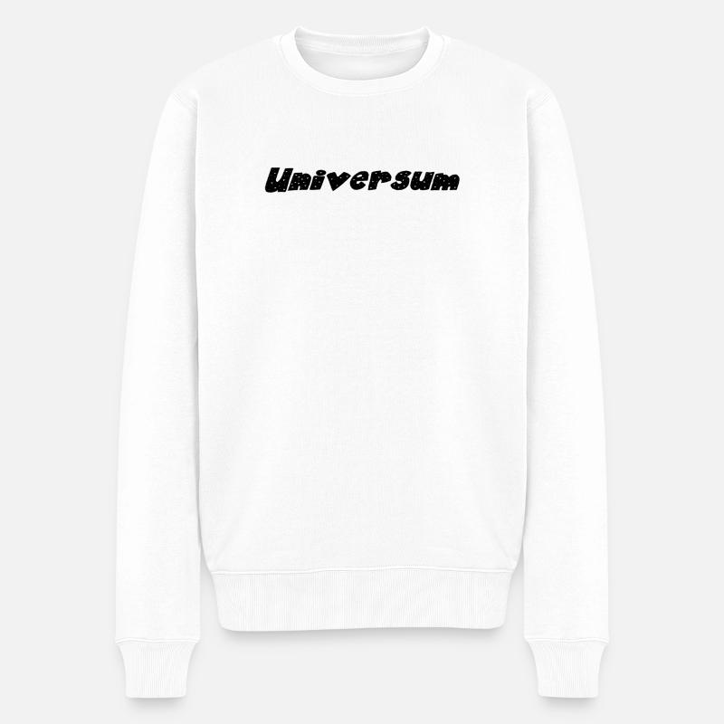 UNIVERSUM Impression de motif abstrait Whiversum - Pull Premium bio Homme - blanc