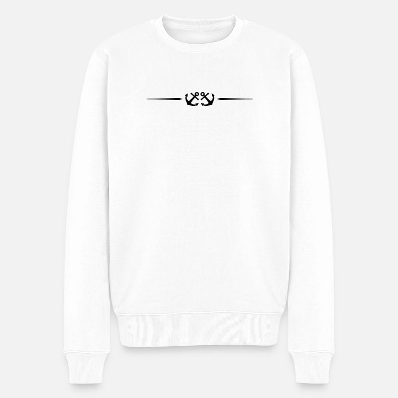 Icône de la ligne d’ancrage - Pull Premium bio Homme - blanc